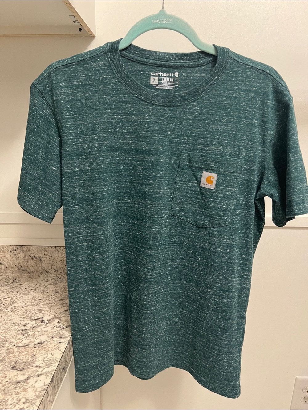 Carhartt Teal Heather Short-Sleeve Pocket Tee